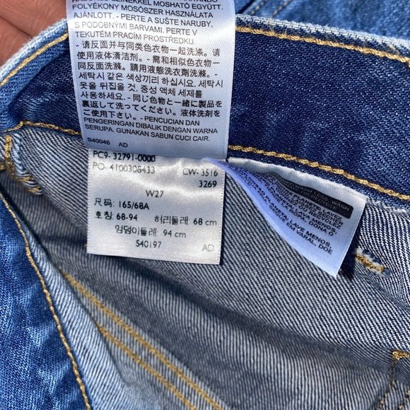 Levi’s Orange Tab High Rise Button Fly Famous Fit Jeans Cuffed Bottom Size 27 - Picture 7 of 10